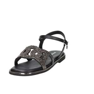 Valleverde Women's <b>Flat</b> Sandal Black 37 Rhinestone <b>Straps</b> <b>Ankle</b> <b>Strap</b> - Product Image 5