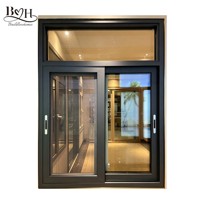 Fenêtre coulissante moderne en aluminium avec moustiquaire rétractable, double vitrage trempé, fenêtres coupe-vent pour villas et maisons extérieures