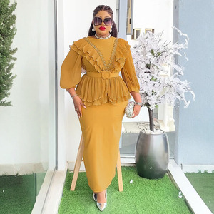 Abito da Cerimonia Slim-Fit <span class=keywords><strong>per</strong></span> <span class=keywords><strong>Donna</strong></span> Africana, Maniche a Lanterna, Elegante Vestito Lungo da Festa, <span class=keywords><strong>Abbigliamento</strong></span> Plus Size <span class=keywords><strong>per</strong></span> Donne - Product Image 5