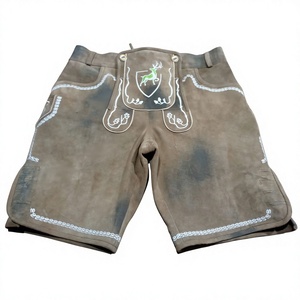 Pantalones Cortos de Cuero de Vaca Estilo Bávaro para Hombre, Transpirables, Ecológicos, con Bordado Estilo Oktoberfest - Product Image 1