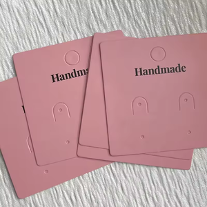 Tarjeta de joyería rosa con logotipo personalizado, anillo de exhibición, embalaje de joyería, pendiente de tuerca, colgante, tarjeta de exhibición, tarjeta de pendiente personalizada - Product Image 6