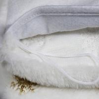 19 Pouces De Luxe Père Noël Chaussettes De Noël En Fausse Fourrure Manchette Brodé Flocon De Neige Paillettes En Peluche Bas De Noël