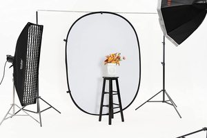 Vendita calda <span class=keywords><strong>nero</strong></span> <span class=keywords><strong>bianco</strong></span> sfondo pieghevole reversibile Pop up sfondo, per la fotografia di ritratto, per la videoconferenza - Product Image 4