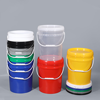 15L 16L 18L 20L Ember Plastik PP Kustom, Ember Cat Plastik Kosong Bebas BPA, Dapat Didaur Ulang, Dilengkapi Pegangan dan Tutup, Wadah Food Grade