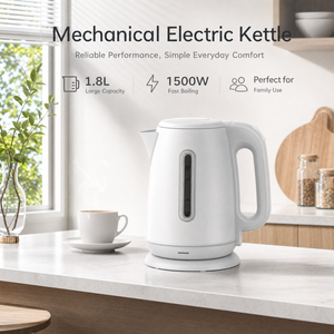 Factory Direct 220V Stainless Steel <b>Portable</b> Kettle 1500W 1.8L Mechanical Automatic Shut-off Boil-Dry 1.8L Capacity Sufficient f - Product Image 1