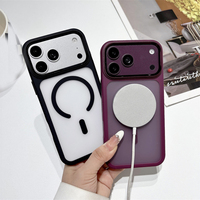 Coque magnétique transparente mate en acrylique pour iPhone 18 Pro Max 17 16 15 Pro 18Pro 17 Pro, antichoc, avec pare-chocs rigide