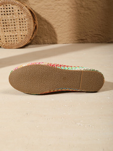 <strong>Boho</strong> Rainbow Raffia Woven <strong>Flat</strong> Shoes for Women Soft Front Bow Lightweight Breathable Slip on Daily Summer Ballet <strong>Flats</strong> - Product Image 6