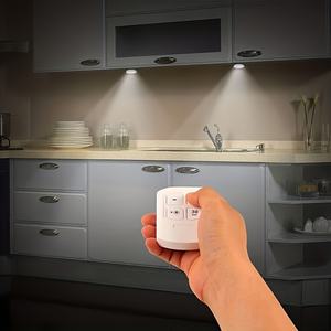 LED round light with <b>remote</b> <b>control</b>, battery powered, suitable for under-cabinet lighting, night light, and can be used in - Product Image 4