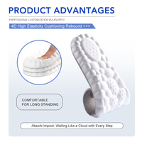 Semelles intérieures en mousse à mémoire de forme 4D avec soutien de la voûte plantaire, massage par acupression, soulagement de la douleur au pied, réduction de la fatigue pour le sport et la course à pied