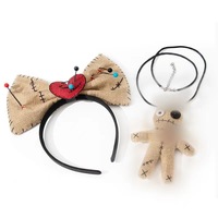 Poupée Voodoo, serre-tête Halloween, accessoire de décoration cosplay avec collier, jouet