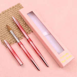 Pinceau à ongles en poils de Kolinsky 100% pour poudre acrylique, logo personnalisé, manche en métal, pinceau à ongles professionnel pour salon de beauté, manucure - Product Image 4