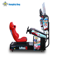 Machine de simulateur de conduite de voiture de course d'arcade vidéo 3D pour enfants 220V Console de jeu en métal Garantie 1 an pour les âges