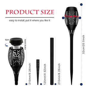 Lampe <span class=keywords><strong>torche</strong></span> solaire à 12 LED effet flamme, à induction intelligente, pour extérieur, idéale pour <span class=keywords><strong>jardin</strong></span> et éclairage de rue – Meilleure vente - Product Image 2