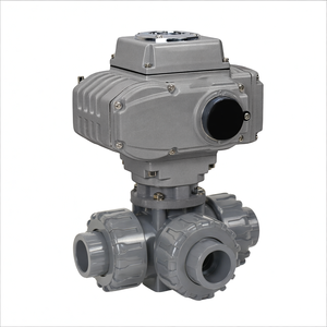 Vanne à bille électrique motorisée en PVC-U fileté à trois voies COVNA, commande urgente, raccord à union vraie, DC24V marche/arrêt, type [e] - Product Image 4