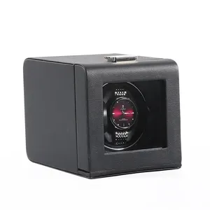 定制现代单自动黑色手表卷绕机豪华手表盒，带单自动功能手表卷绕机盒