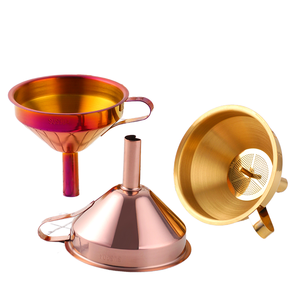 Juego de 3 embudos de acero inoxidable colgables, aptos para lavavajillas, dispensador de líquidos y polvos de boca ancha para cocina y uso doméstico - Product Image 1