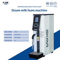 Machine à mousse de lait à vapeur automatique en acier inoxydable 6L avec réglage de la température, pour thé à bulles, café et lait