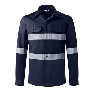 Cotone costruzione Mining uniforme manica lunga abbigliamento da lavoro Logo personalizzato abbigliamento di sicurezza riflettente Hi Vis da uomo FR lavoro Plus Size - Product Image 1
