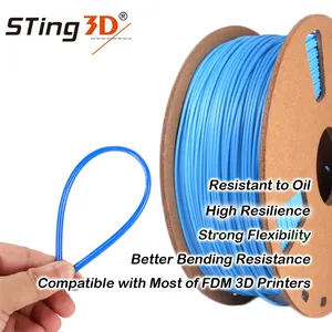 Sting3D pla 유연한 플러스 3D 프린터 필라멘트 TPU 인쇄 고무 소재 1.75mm 250g/500g/1kg95A TPU 필라멘트 3D 프린터 용