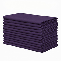 Serviette carrée en polyester filé violet 20x20 pouces 240GSM réutilisable pour restaurant commercial, hôtel, mariage, vente en gros d'usine