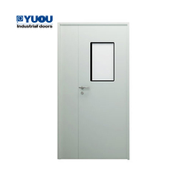 Porte Double Hermétique en Acier Galvanisé, Automatique ou Manuelle pour Salle Blanche et Chambre de Patient