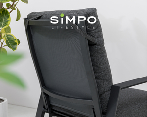 SIMPOLIFESTYLE - Muebles de Exterior de Primera Calidad, Tumbona LUNAR, Jardín, <span class=keywords><strong>Terraza</strong></span>, Hotel, Resort, Conjunto de Sofá y Sillón de Aluminio y Tela - Product Image 6