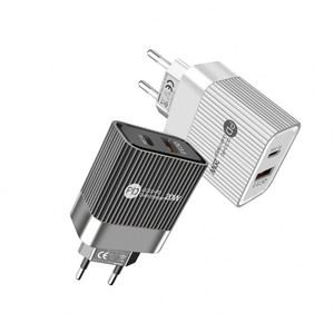 <b>Type</b>-<b>C</b> + USB Dual Port Fast Charger with QC3.0 18W Output for Laptop & Mobile Phone US/EU PD <b>Adapter</b> - Product Image 1
