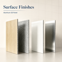 Panneau 3D en aluminium ignifuge A2, revêtement PVDF, léger, haute résistance, panneau à âme conique pour revêtement mural, plafond, façade