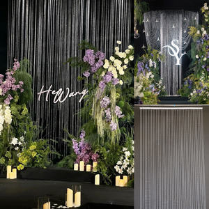 Cortina Colgante de PVC con Cuentas y Cristales LANJO, Estilo ROMÁNTICO, Forma Circular, Tamaño Personalizado para Decoración de Salones de Eventos y Bodas - Product Image 5