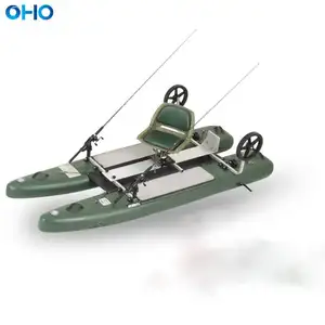 OHO New Fashion Inflatable Fishing Belly Pontoon Boat Enjoying Fishing Fun on Lake River