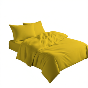 Juego de Ropa de Cama de Algodón Amarillo, Tamaño Italiano, Cobertura Total, Solución para un Sueño Confortable - Product Image 3