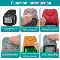 Compteur de doigts numérique Tasbeeh Misbaha pour la prière, rechargeable, imperméable vers l'arrière