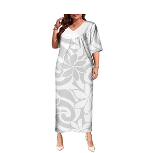 <span class=keywords><strong>Tenue</strong></span> décontractée Polynésienne Samoan Puletasi Robes de <span class=keywords><strong>soirée</strong></span> Femme Robe d'automne personnalisée Vêtements de plage hawaïens - Product Image 2