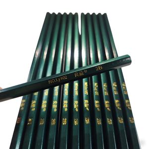 Crayon hexagonal vert métallique de 7 pouces 2B, lot promotionnel de 12 pièces, mine noire, bois de peuplier, écriture scolaire, bureau, dessin - Product Image 3