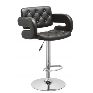 Đen PU da nhung thanh phân có thể điều chỉnh tabouret de thanh cao xoay thanh ghế cho nhà bếp đảo - Product Image 5