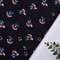 Tissu jersey brossé double face 92% polyester 8% élasthanne, anti-boulochage, imprimé floral, doux, confortable, respectueux de la peau, pour filles