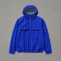 Fabricant de vêtements, conception personnalisée, veste coupe-vent en nylon à fermeture éclair, imprimé à carreaux, imperméable, pour hommes, OEM ODM