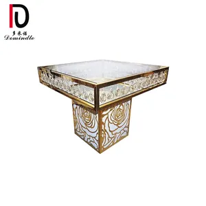 Rose Design Stainless Steel Wedding Stainless Steel Cake Table With Crystals
