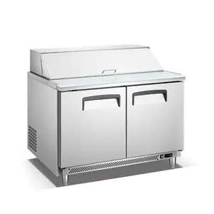 2 pintu Salad Kulkas/Gaya Amerika 48 "Salad Counter Chiller /Salad Prep Meja Kulkas Salad Chiller