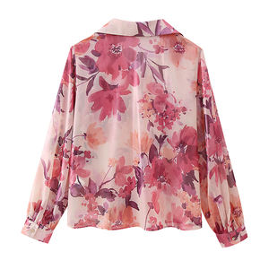 Ensemble Jupe Midi Taille Haute Style Euro-Américain pour Femme, Jupe Ample à Imprimé Floral avec Haut Uni, Tenue Décontractée d'Été - Product Image 4