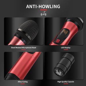 Professional XLR <b>Wireless</b> <b>Microphone</b> System Handheld Dynamic <b>Microphone</b> with Plastic Metal Connector for Karaoke Singing UHF UHF - Product Image 3