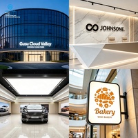 Letras acrílicas personalizadas para logotipo de empresa y letreros de recepción, letreros para salón, solución integral para proyectos de letreros comerciales con caja de luz.