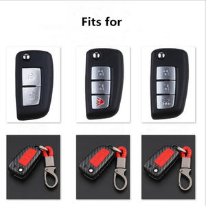 Cover Custodia Guscio in Silicone Effetto Fibra di Carbonio per Telecomando Chiave Auto <span class=keywords><strong>Nissan</strong></span> X-Trail Juke Qashqai Micra <span class=keywords><strong>Pulsar</strong></span> 2014 2015 2016 2017 2018 - Product Image 6