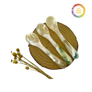 Cuillère en nacre élégante faite à la main du Vietnam ustensile de coquille polie durable pour le service de caviar pour les fêtes - Product Image 1