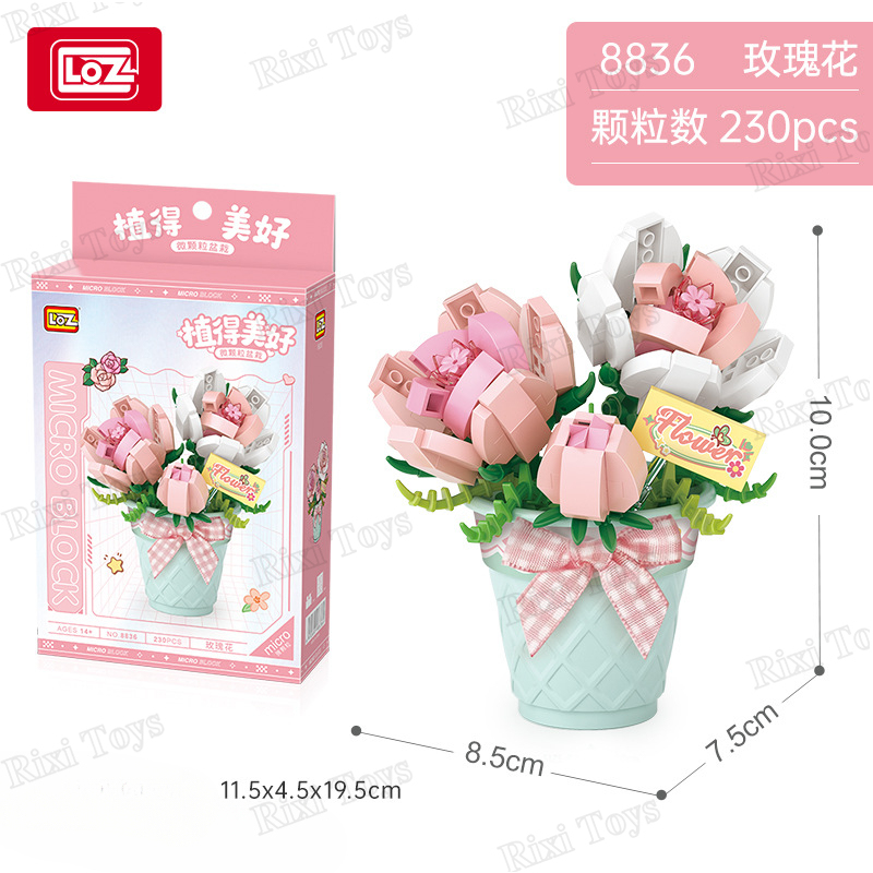 LOZ 8831-8838 Flower Bouquet Micro Set for Children Girls DIY