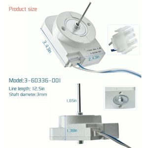Moteur de ventilateur d'évaporateur de congélateur avec minuterie de dégivrage 115V 60Hz 4.2W 1200 tr/min pour réfrigérateur Whirlpool Maytag Amana - Product Image 3