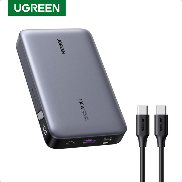 UGREEN 100W Power Bank 20000mAh Fast Charge Type C 3-Port Digital Display High Quality Fast Recharge Power Bank for Mobile Phone