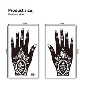 Adesivi per Tatuaggi Temporanei Personalizzati con Etichetta Privata, Design Henna Dipinto a Mano, Stencil Lavabile, Arte Corporea a Trasferimento d'Acqua - Product Image 4