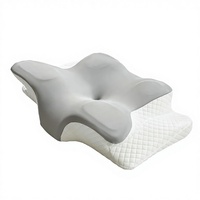 Oreiller ergonomique en mousse à mémoire de forme en forme de papillon, à récupération lente, pour le soutien du cou, oreiller de sommeil orthopédique cervical