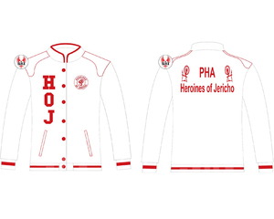 Veste universitaire en coton sur mesure Heroines of Jericho Racecar |   Veste de course en sergé de coton brodée sur mesure HOJ Masons - Product Image 2